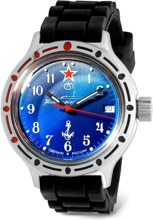 Style Diver Watch | WR 200 defer deficient yellow m | Model 420289 VOSTOK | Men��s Amphibian Submarine Commander Russian Military 
