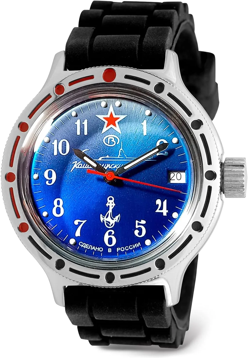 Style Diver Watch | WR 200 defer deficient yellow m | Model 420289 VOSTOK | Men��s Amphibian Submarine Commander Russian Military 