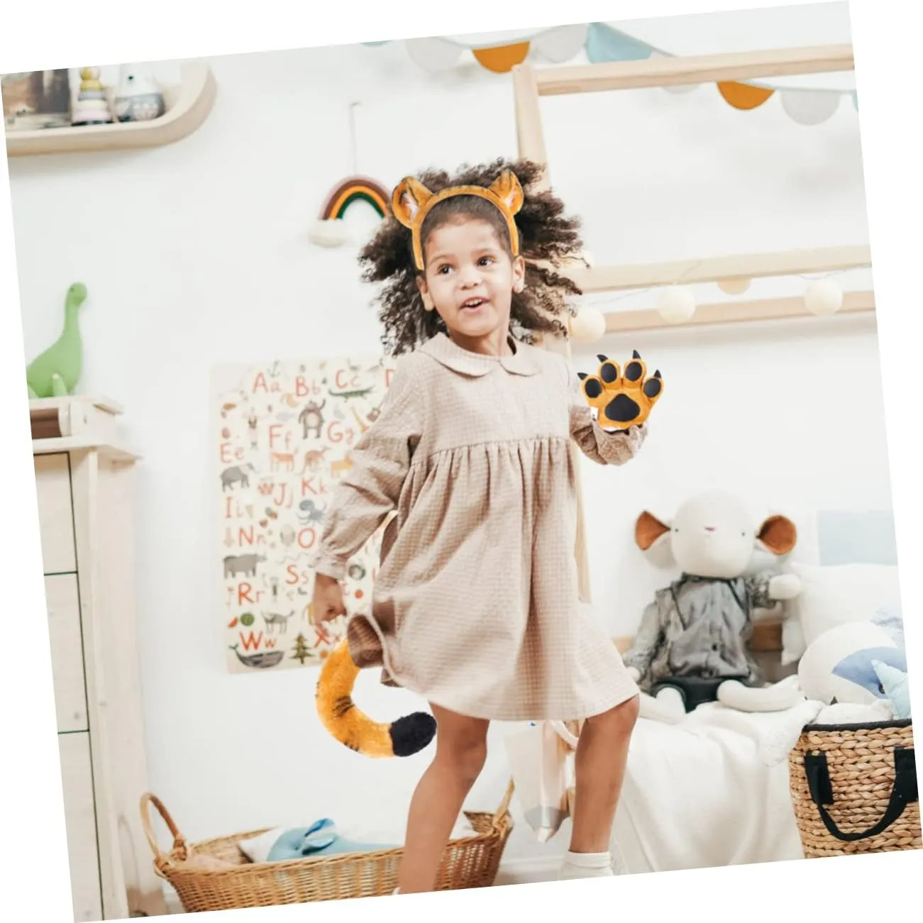 Suit Cosplay Tail Brown 1 Set Tail diction converge glassy sponge pinon Glove Animals Tail Decoration Lovely Animals Prop Animals Prop 