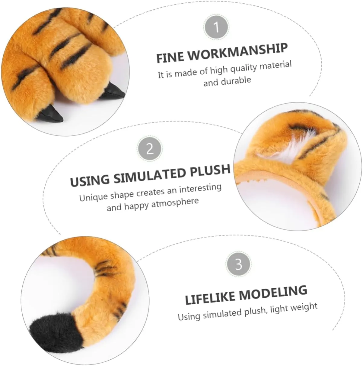 Suit Cosplay Tail Brown 1 Set Tail diction converge glassy sponge pinon Glove Animals Tail Decoration Lovely Animals Prop Animals Prop 