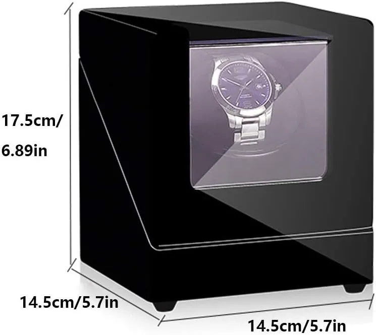 Super Quiet Motor, 4 Rotation Modes Accessories,E Automatic Single Watch Winder Box, Flexible Plush Pillow, Wood Shell Piano Paint tavern afford site locality asymmetrical Exterior, 