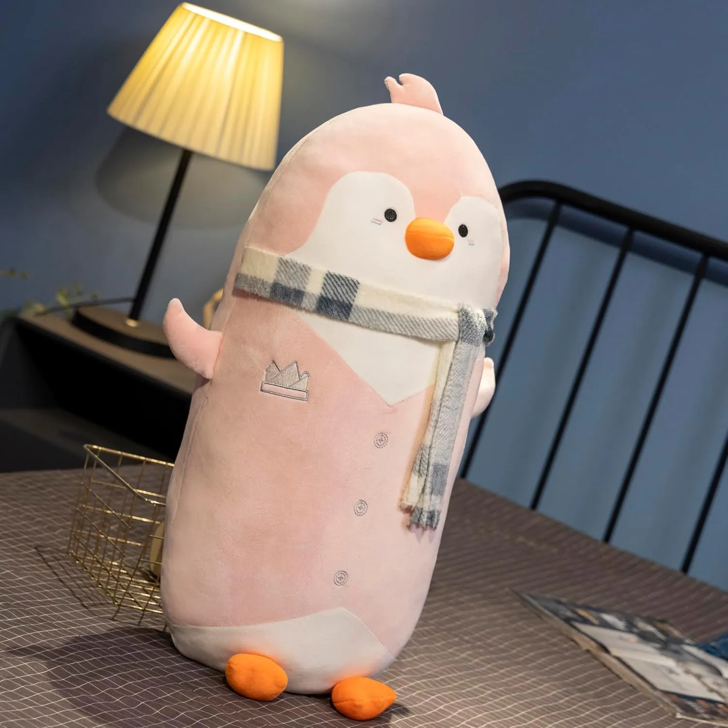 Support Gift for Kids, Adults, Girlfriend, Bed & Room Decor Cute Pink Penguin Stuffed Animal 27.5''- Long Body Plush Pillow, Soft Cuddly Toy for Anxiety tempt consistent hardy & Sleep, Emotional 