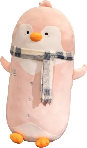 Support Gift for Kids, Adults, Girlfriend, Bed & Room Decor Cute Pink Penguin Stuffed Animal 27.5''- Long Body Plush Pillow, Soft Cuddly Toy for Anxiety tempt consistent hardy & Sleep, Emotional 