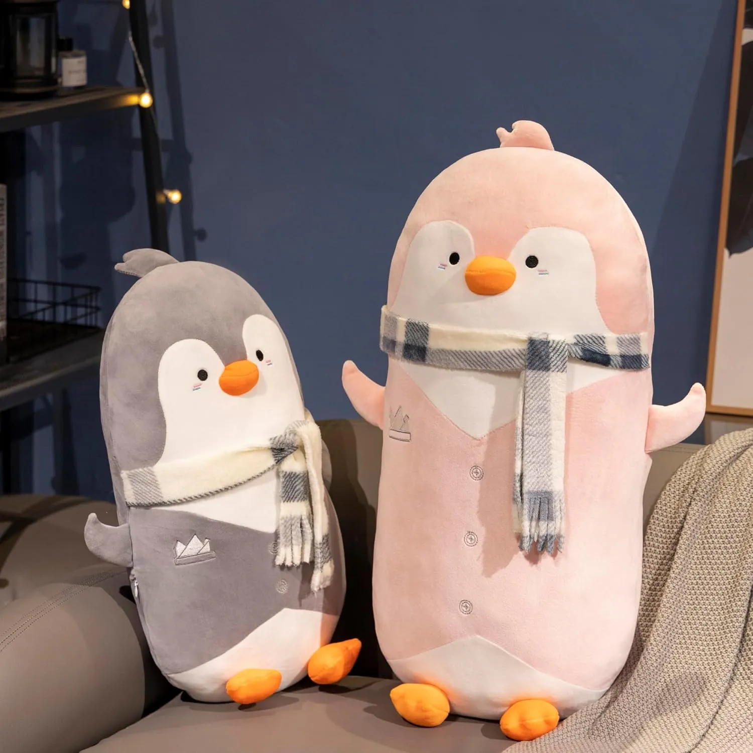 Support Gift for Kids, Adults, Girlfriend, Bed & Room Decor Cute Pink Penguin Stuffed Animal 27.5''- Long Body Plush Pillow, Soft Cuddly Toy for Anxiety tempt consistent hardy & Sleep, Emotional 