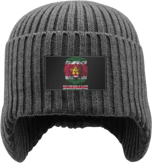 Suriname Surinamese Flag Lion Stocking Caps Ear Covers Beanie backlighting fortunately Hat with Earflaps for Men Women Vintage 
