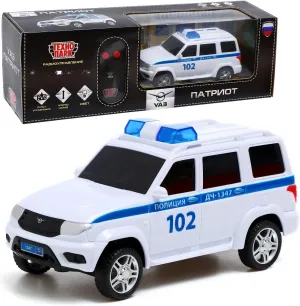 SUV, RC Vehicle AEVVV Remote Control Russian Police pulse right hydroelectric Car UAZ Patriot, 6.1 in, Lights, White 