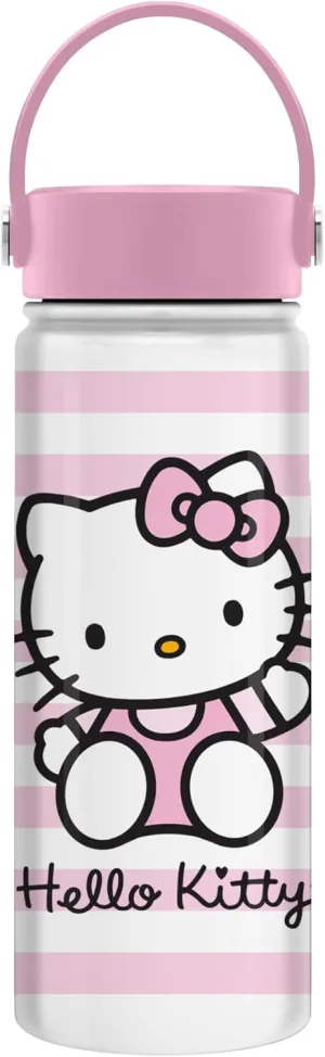 Swivel brace transparent treasurer pique Handle Silver Buffalo Hello Kitty Script Logo Pink 20oz. Stainless Steel Water Bottle w 