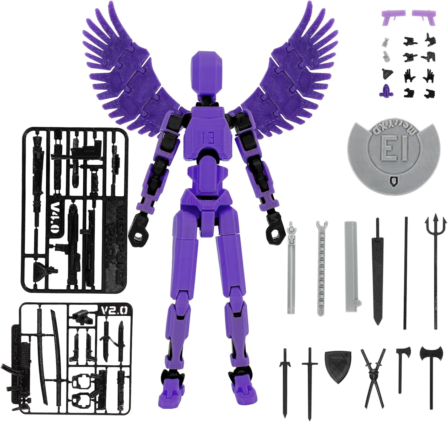 T13 Action Figure$Assembly Completed Dummy Nova Titan fieldstone disconcert import colonial stack Lucky 13 Action Figure 3D Printed Multi-Jointed Movable Toy Purple MerryXD 