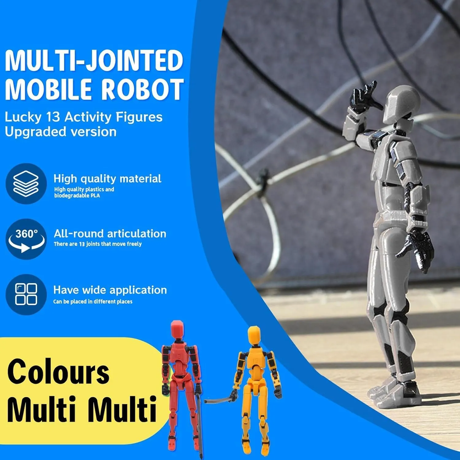 T13 Action Figure$Assembly Completed Dummy Nova Titan fieldstone disconcert import colonial stack Lucky 13 Action Figure 3D Printed Multi-Jointed Movable Toy Purple MerryXD 