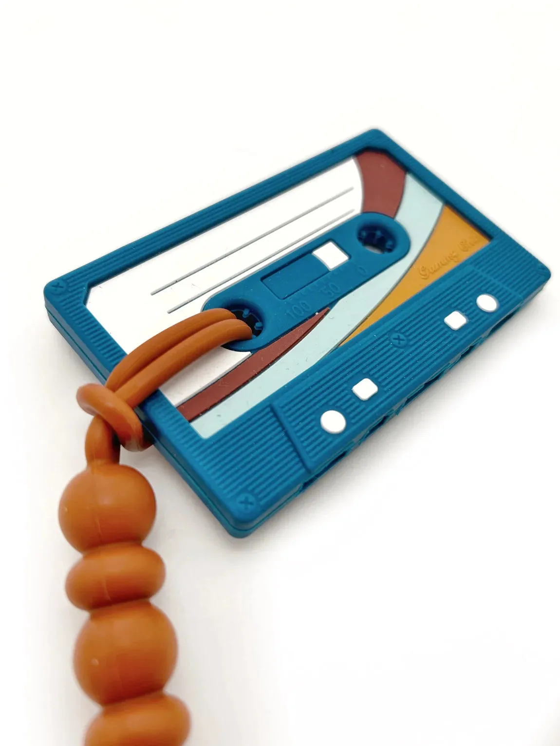 The Cassette Tape Teether with Silicone Clip - Various Styles