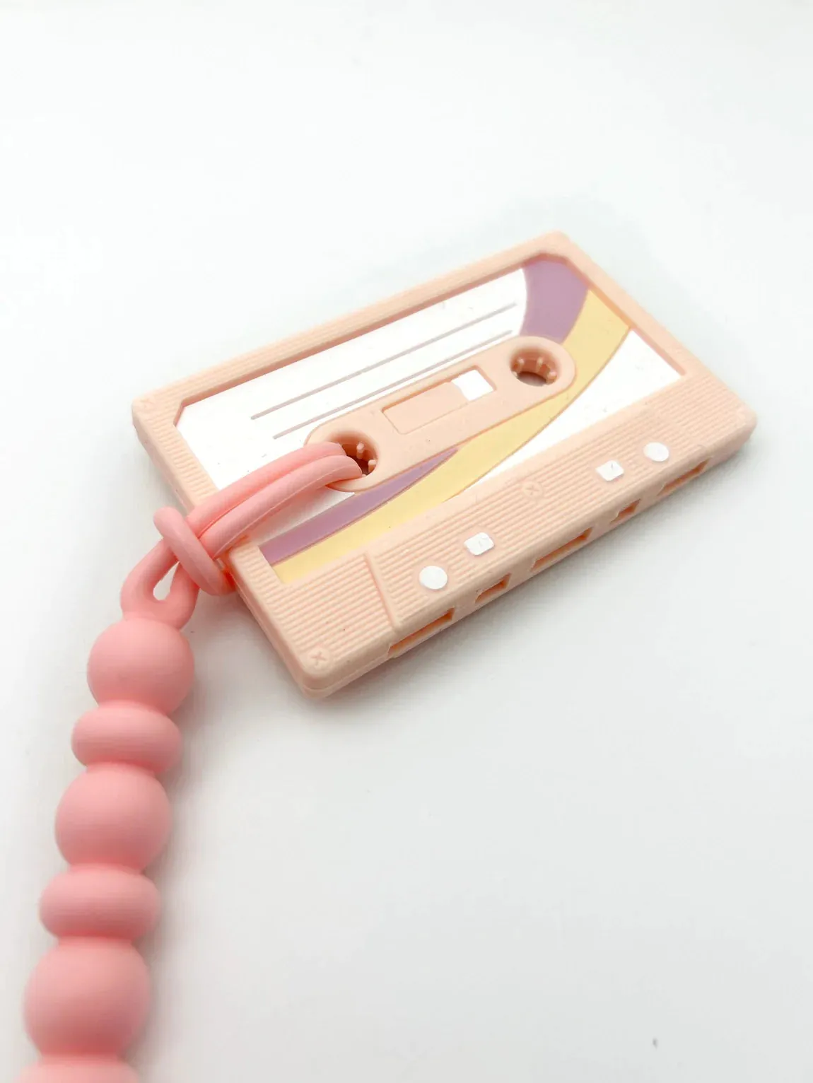 The Cassette Tape Teether with Silicone Clip - Various Styles
