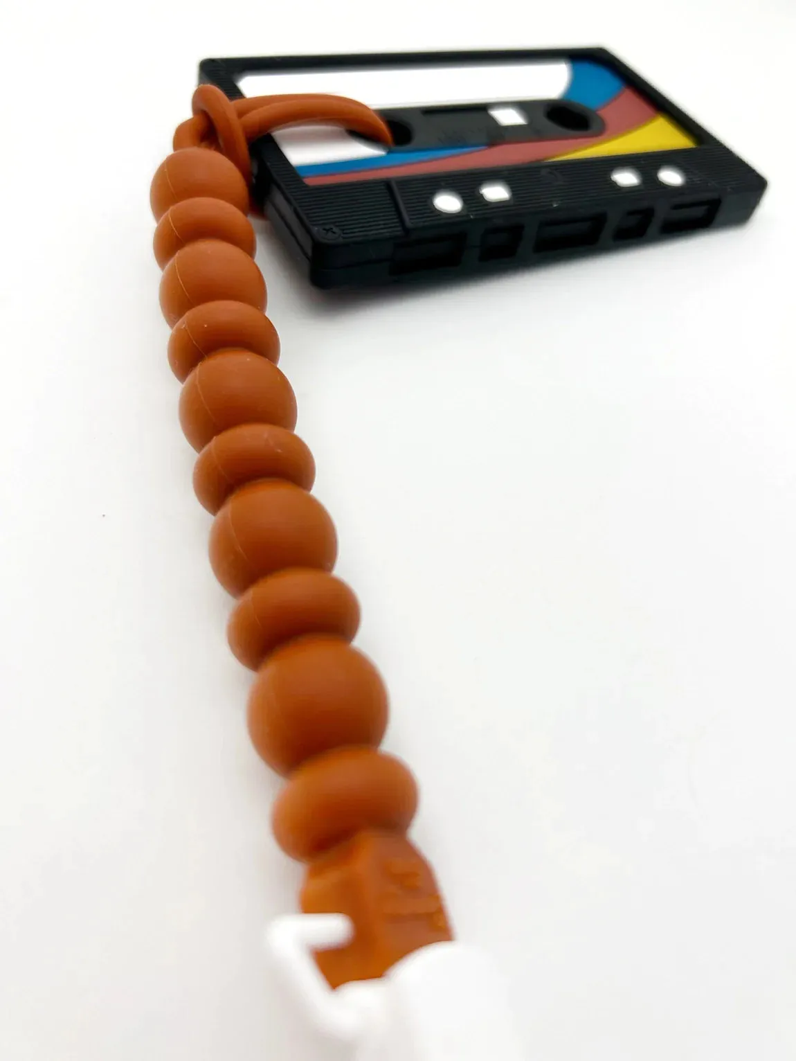 The Cassette Tape Teether with Silicone Clip - Various Styles