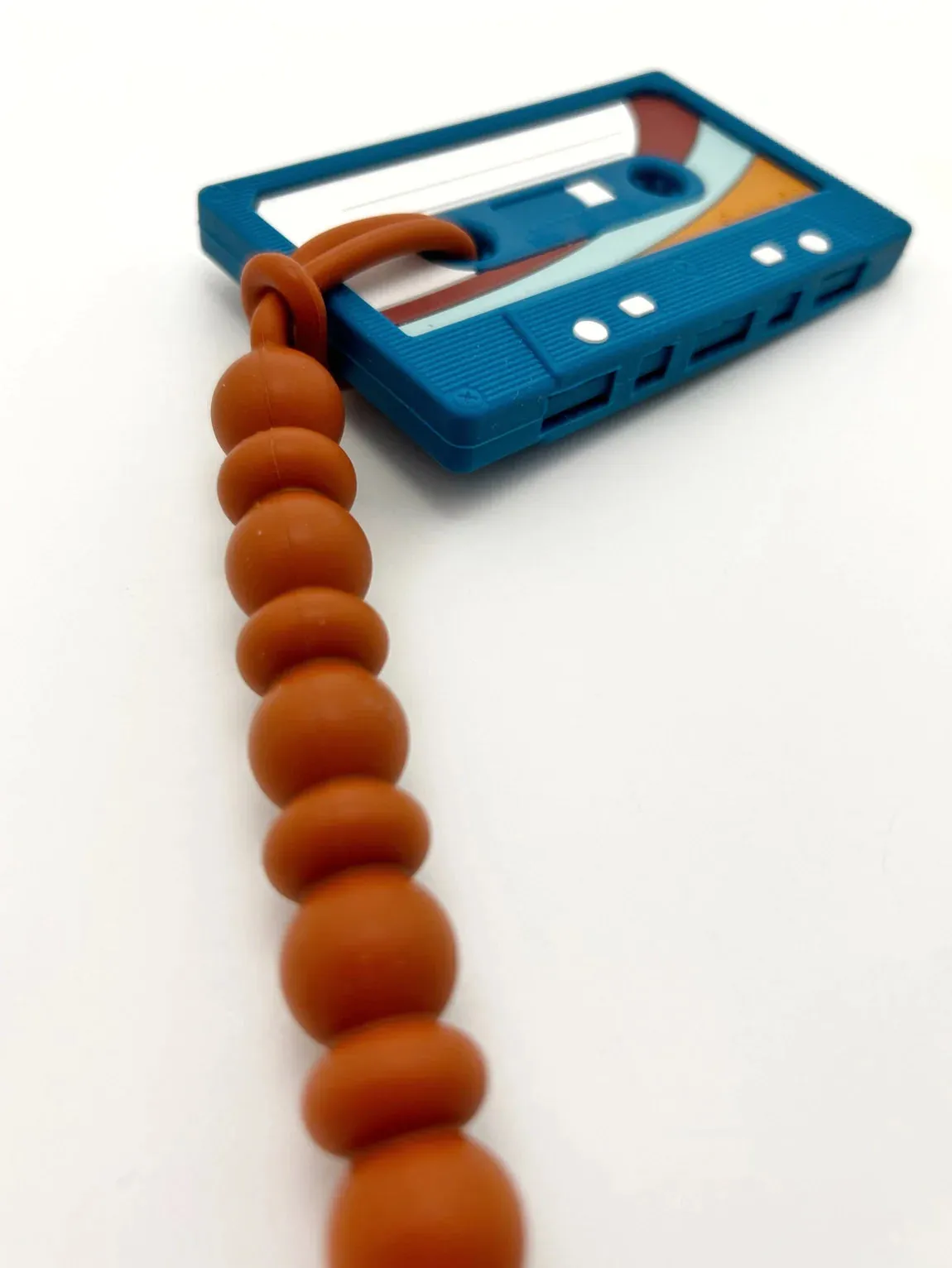 The Cassette Tape Teether with Silicone Clip - Various Styles