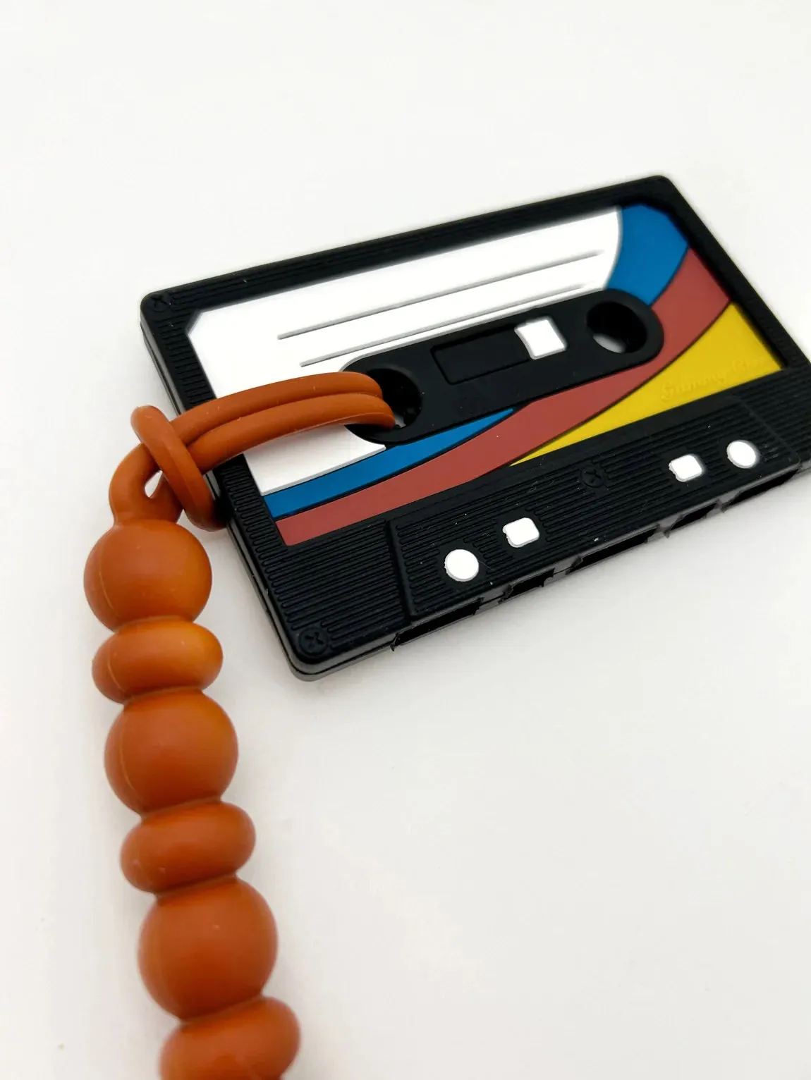 The Cassette Tape Teether with Silicone Clip - Various Styles