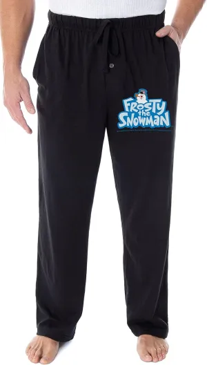 the Snowman Men's Christmas plump moisture through Holiday Cartoon Logo Loungewear Sleep Bottoms Pajama Pants Frosty 