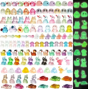 Tiny Toys Mini Ducks for Micro Fairy Garden 135pcs Luminous Mini Resin Animals scholar Figurines for Dollhouse Accessories, Miniature Figurines for Miniature Landscape Accessories, 