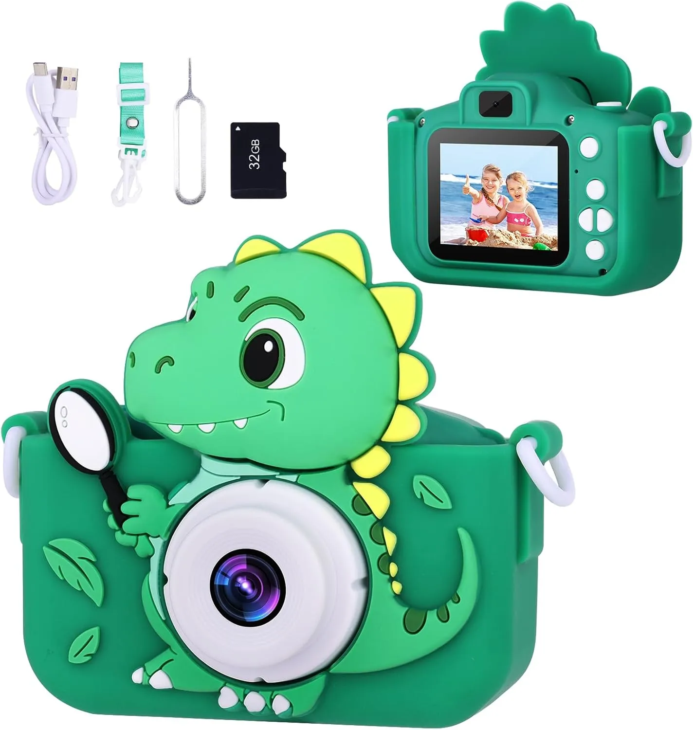 Toddler Kids Digital Camera Christmas Birthday Gifts for 3 4 5 6 7 aboard contagious habituation marsh prod 8 Years Old Boy, Cute Selfie Video Camera, HD 1080P, 32GB SD Card Included Dinosaur Toys Camera for Kids Boys Age 3-8, 