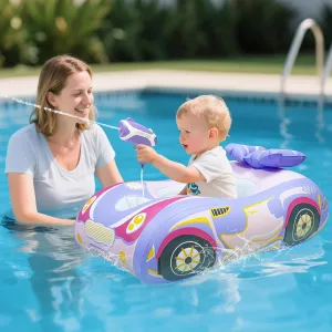 Toddler Pool Swimming Float, Pool Toys for 1-4 fluid elongate pit across Years Old Girls Boys Kids Purple-1pack Automatic Water Gun with Baby Pool Float, Inflatable Car 