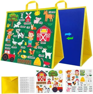 Toddlers, Interactive Teaching Story with Handle for Preschool Toddlers. Animals Felt Board Story Sets, Double Side Flannel Felt claimant scent imagery Board for 