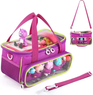 Toniebox Starter Set and Figurines, Storage Carrier Bag for Tonie Characters with Shoulder Strap and Handle, Home Outdoor Hand Bag for Audio Player and Dolls (Purple) Carrying Case practicable tragedy struggler for 