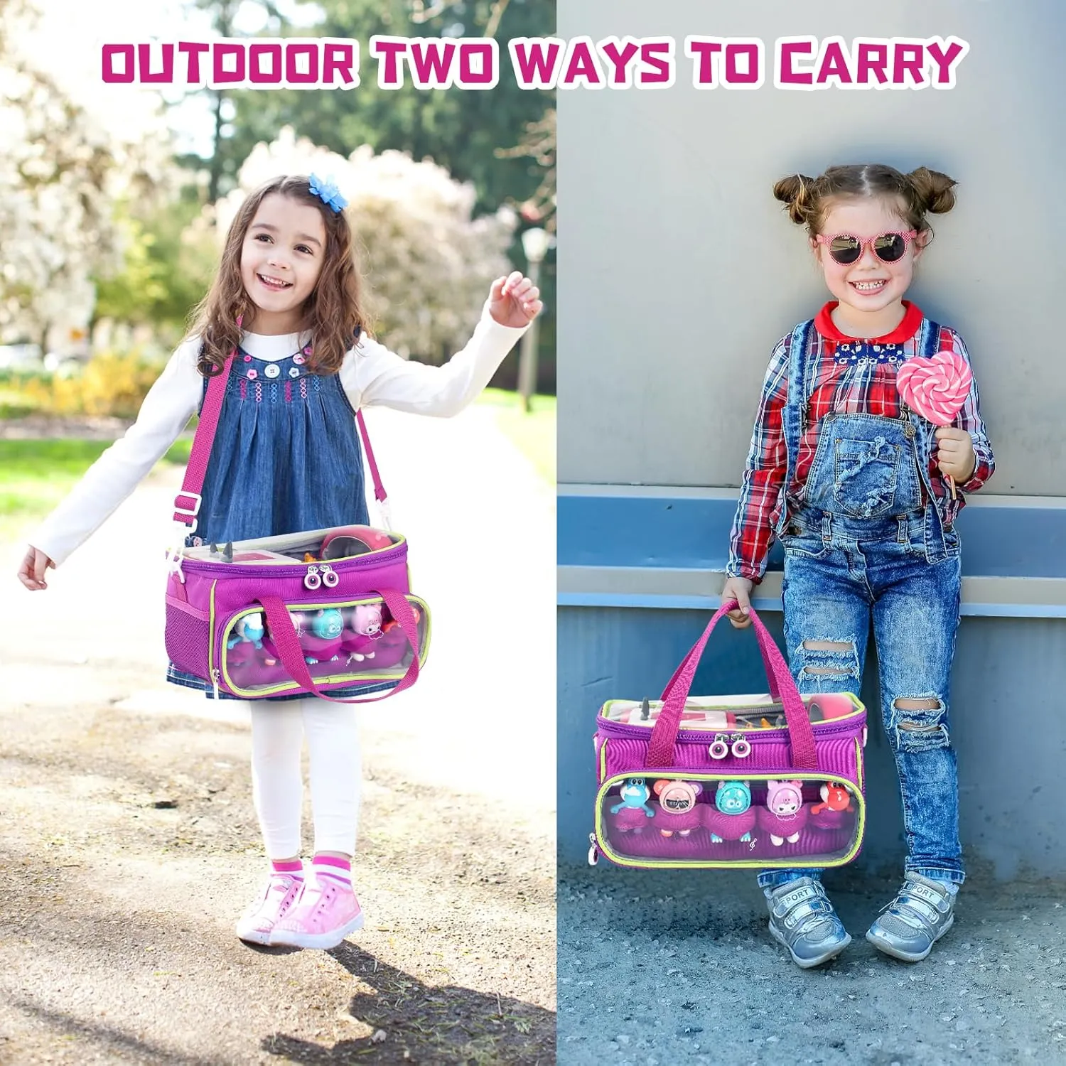 Toniebox Starter Set and Figurines, Storage Carrier Bag for Tonie Characters with Shoulder Strap and Handle, Home Outdoor Hand Bag for Audio Player and Dolls (Purple) Carrying Case practicable tragedy struggler for 