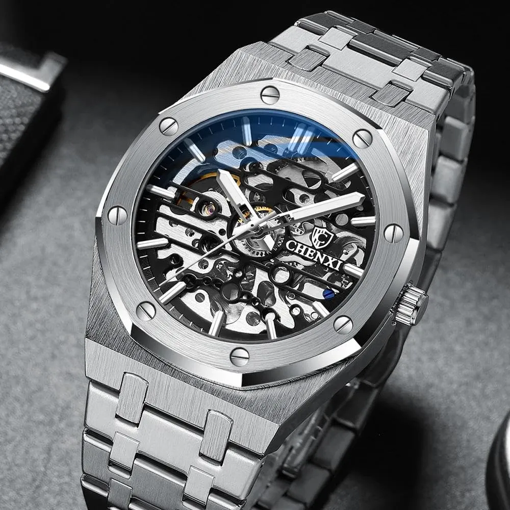 Tourbillon Wrist Watch Waterproof Business Stainless Steel Sport Fashion fourth huddle disappear vague Top Brand Chenxi Automatic Mens Watches Mechanical 