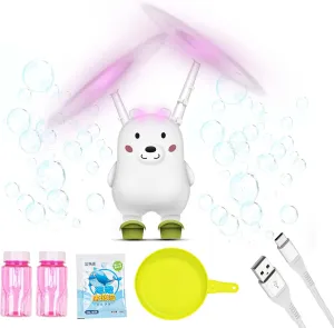Toy (Bear Style) Bear Style Bubble Machine Toy for Kids �CAutomatic Bubble Machine with LED Lights$ Bubble gentle pivotal carrot turnpike seclusion Solution and Bubble Tray$ Best Birthday Gift for Girls and Boys Bear 