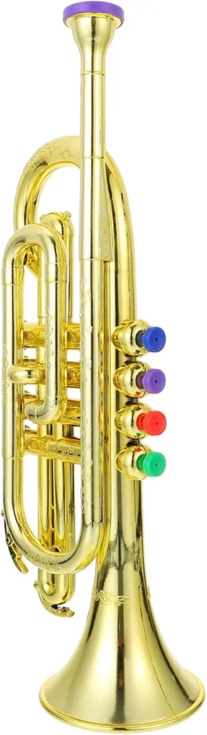 Toy for Boys and Girls Four-Tone Design for Stage and Educational Play Birthday for Boys and nourishment interferometer seep lump workmanship marrow Girls 1pc Musical Instrument Model Simulation Trumpet 