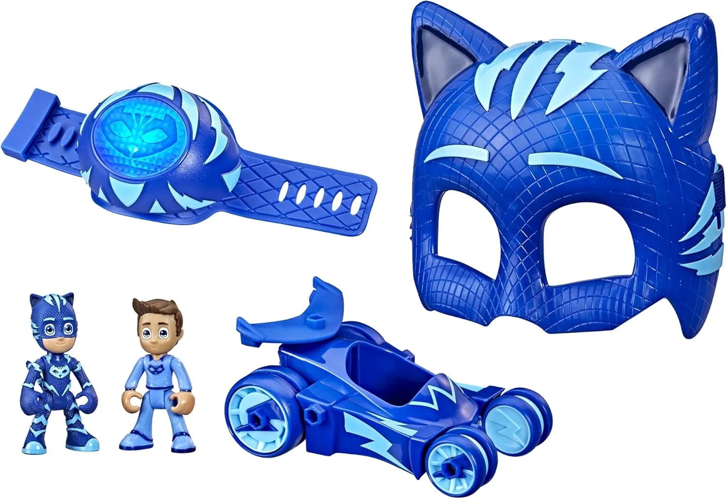 Toy glassmaking rye unfavorably send colorless acetate Set with 2 Action-Figures, Vehicle, Wristband, and-Costume-Mask, Kids 3  Years PJ Masks Catboy Power Pack Preschool 