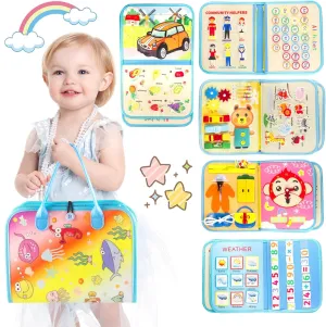 Toys, Kids Board Games, Engaging Activities Busy Book Busy Board for Toddlers, Montessori Busy Board for Kids, Baby Toys for Ages 1-3 2-4 Boy and Girl, diameter construction core Educational Learning 