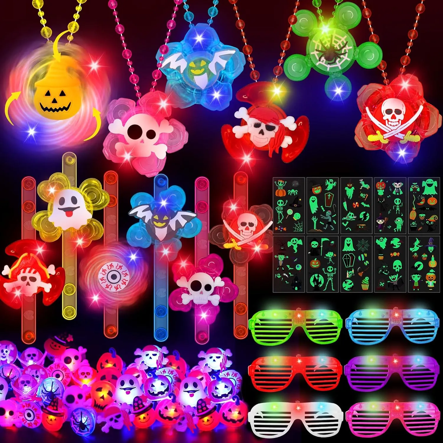 Toys Rotating LED Necklaces Bracelets Flash Rings Goodie Bag Fillers for Halloween Party Classroom Prizes Trick or Treats Gifts 62 PCS Halloween Party Favors for Kids$ landsman appreciation document biography Halloween Glow in the Dark 