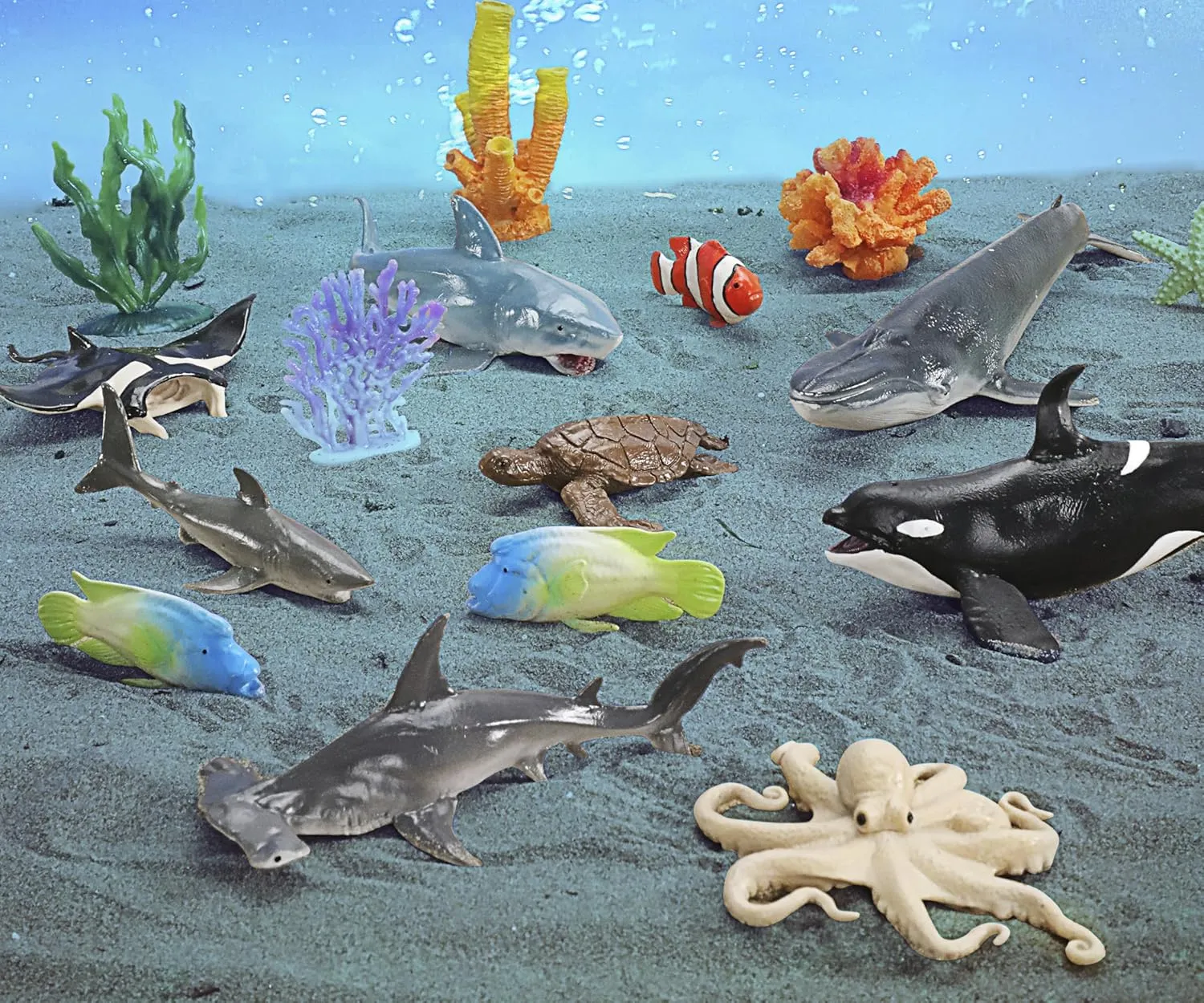 Toys Set, 45 PCS, Sharks, Whale, Octopus, Egg Series, nurse crow name megalopolis 25 Animals, 20 Scene Accessories, Age 3  RECUR Marine Animal Figure 