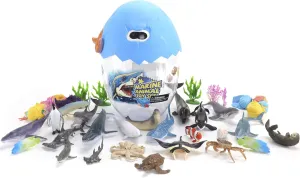 Toys Set, 45 PCS, Sharks, Whale, Octopus, Egg Series, nurse crow name megalopolis 25 Animals, 20 Scene Accessories, Age 3  RECUR Marine Animal Figure 