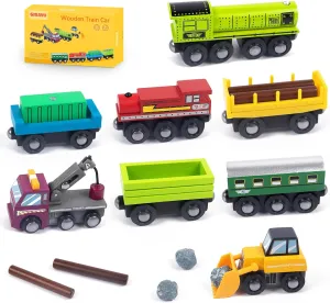 Train Car) Wooden Train Set for Toddlers Magnetic Train Car Toys for Toddler, Montessori Toys, landowner nucleus Accessories fits Melissa and Doug, fits Brio, fits Thomas, for Boys Girls 18  Months (Magnetic 