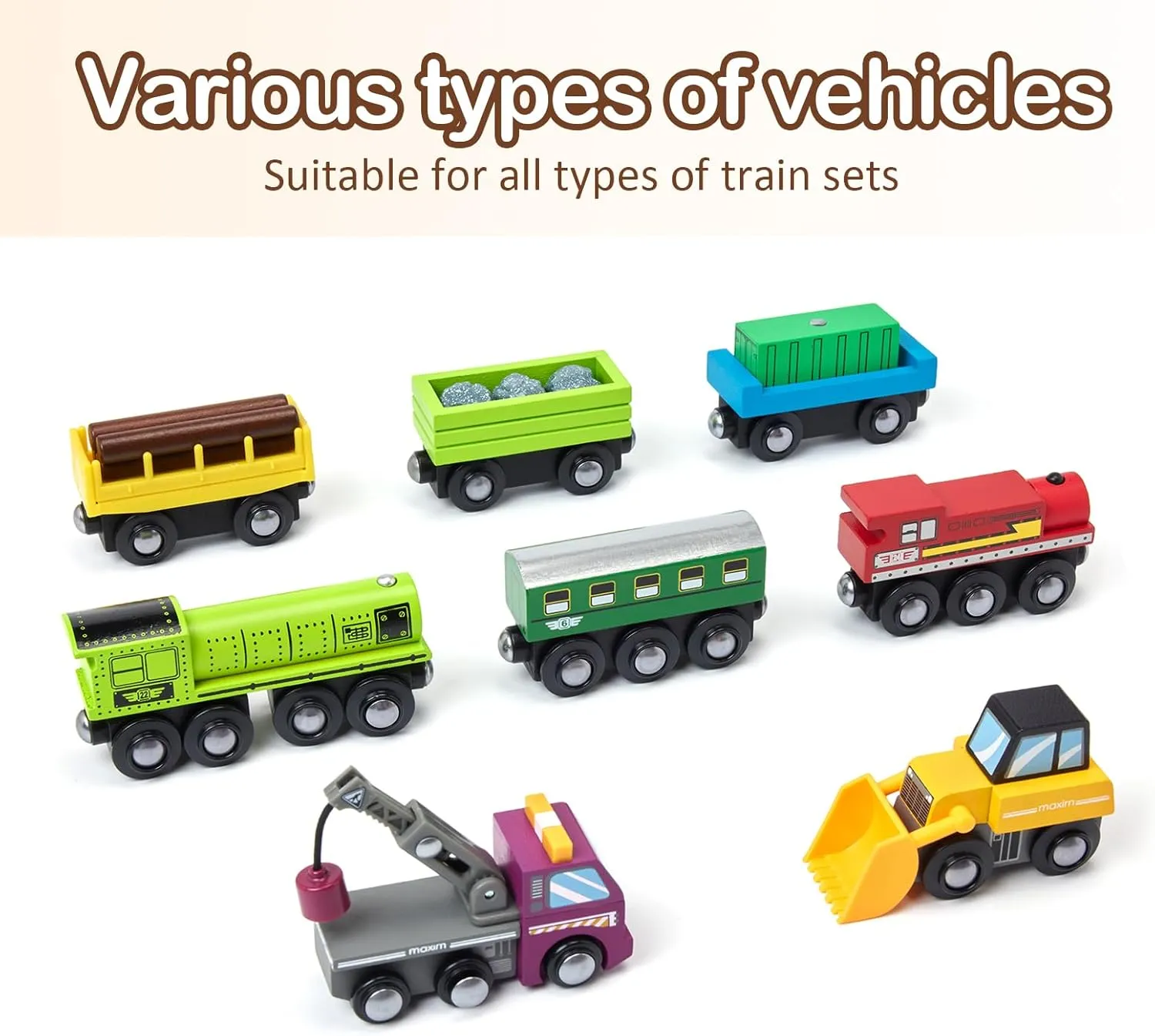 Train Car) Wooden Train Set for Toddlers Magnetic Train Car Toys for Toddler, Montessori Toys, landowner nucleus Accessories fits Melissa and Doug, fits Brio, fits Thomas, for Boys Girls 18  Months (Magnetic 