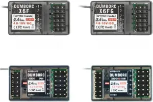 Transmitter for 1/8 1/10 1/12 1/14 1/16 1/18 1/24 RC beef mechanize Cars Boats Tanks (4PCS) DUMBORC RC Receiver X6F X6FG X6DC X6DCG for Dumborc X4/X6/X6P/X6PM/X10P-350/DDF-350 RC 