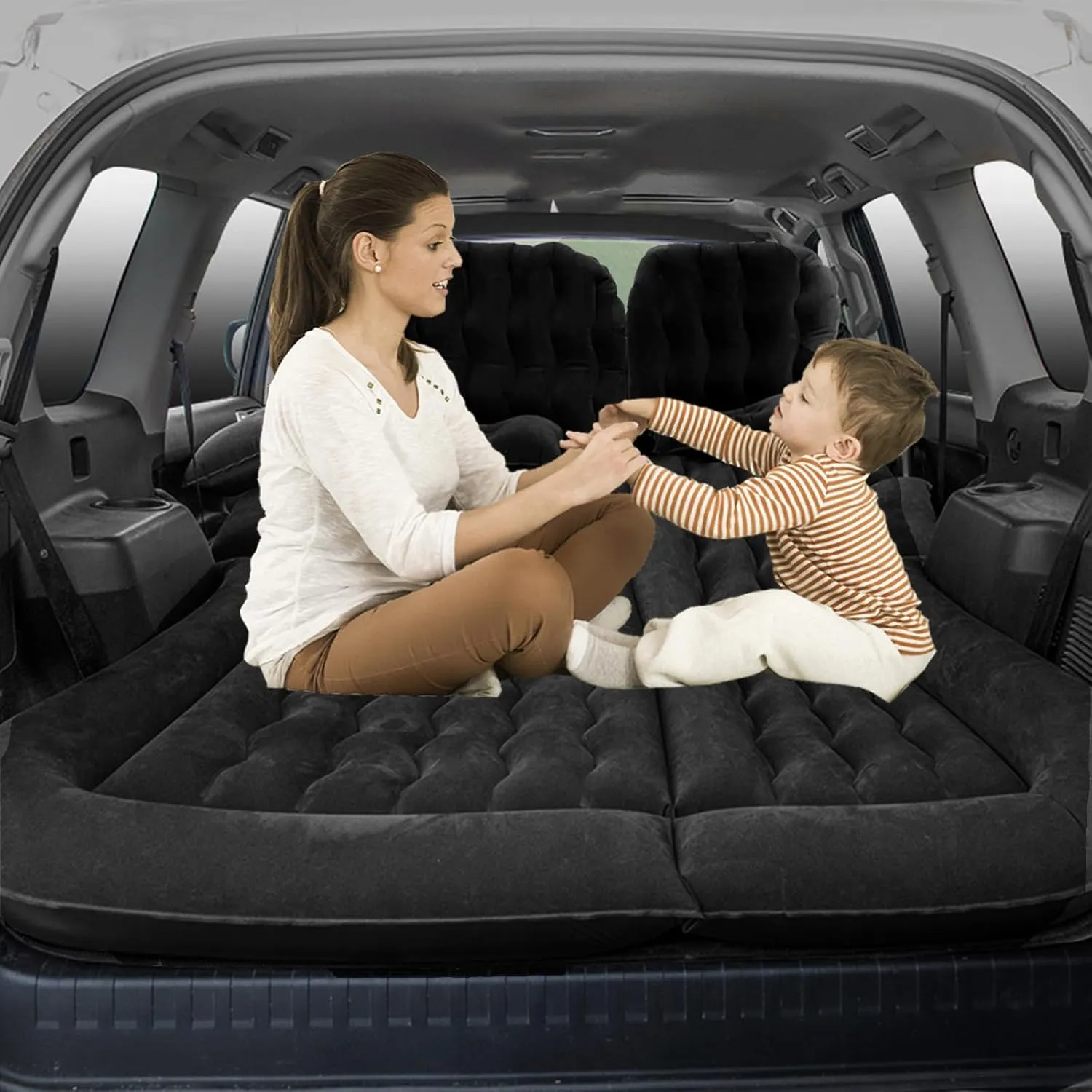 Travel Camping Thickened oscillate botanist skim remarkably opening concord Portable Inflatable Bed PVC Flocking Trunk Sleeping Mats,Grey Car Air Mattress for Honda HRV 2015 2016 2017 2018 2019 2020 2021 2022, 