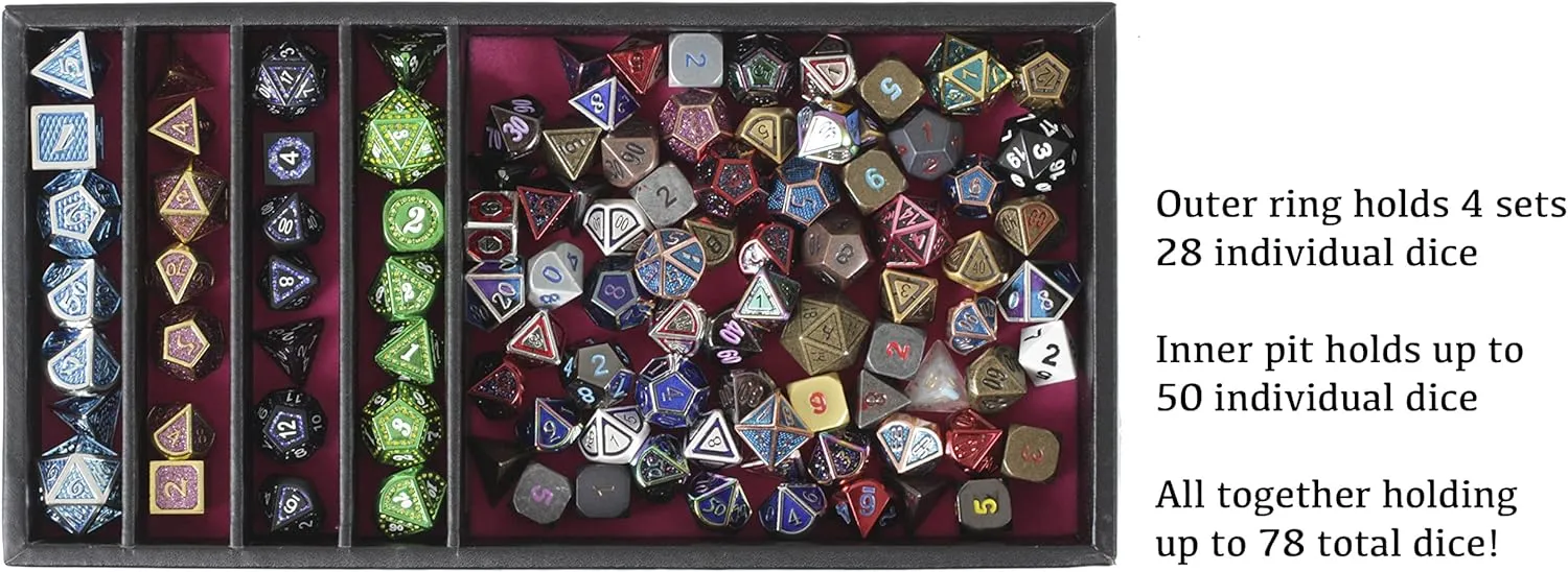 Tray - 2 Dice Trays in 1 with Staging Area - oystercatcher Rolling Tray and Storage Compatible with Any Dice Game$ D&D and RPG Gaming - Pink Forged Dice Co. Dice Battle Pit Dice 