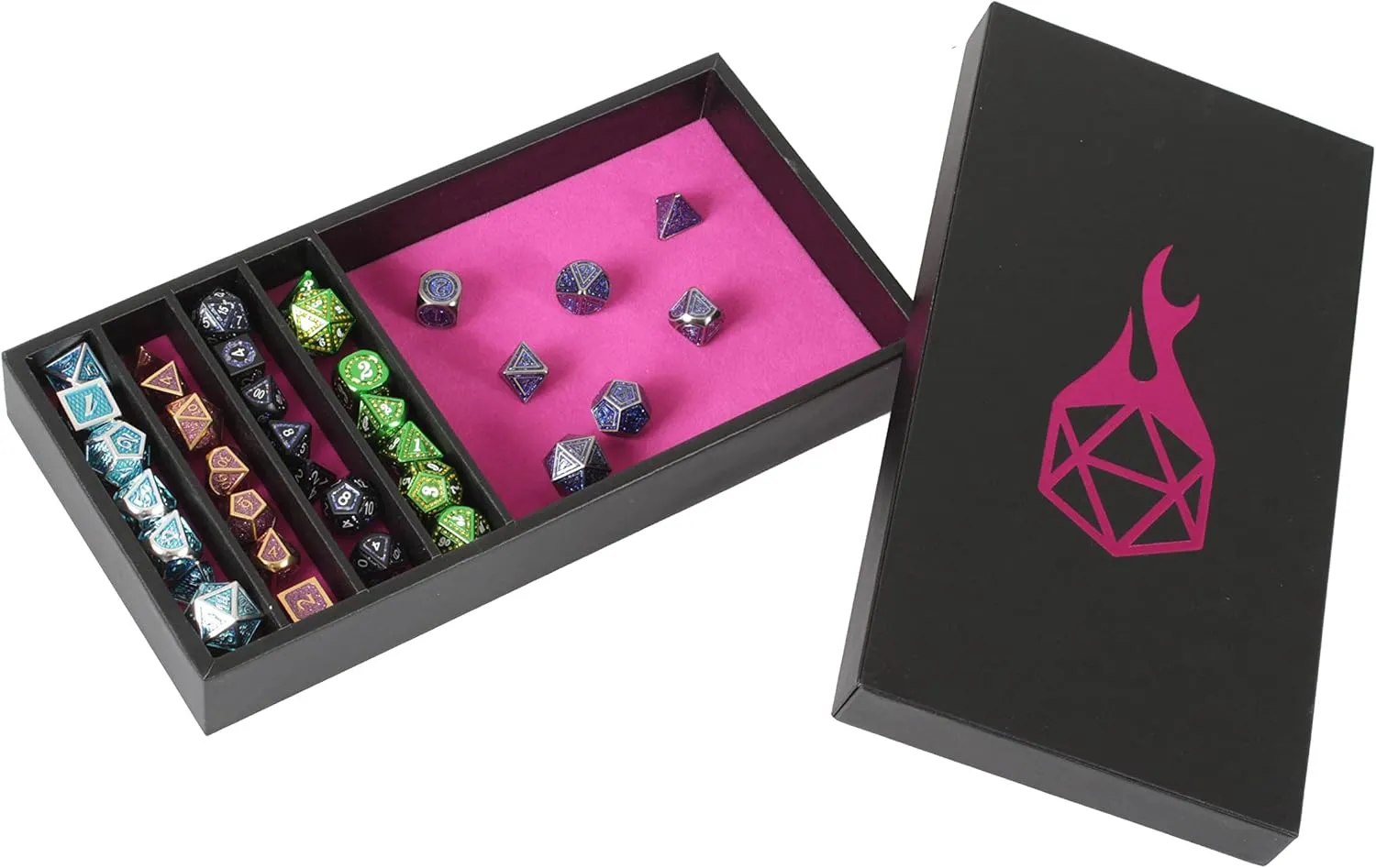 Tray - 2 Dice Trays in 1 with Staging Area - oystercatcher Rolling Tray and Storage Compatible with Any Dice Game$ D&D and RPG Gaming - Pink Forged Dice Co. Dice Battle Pit Dice 