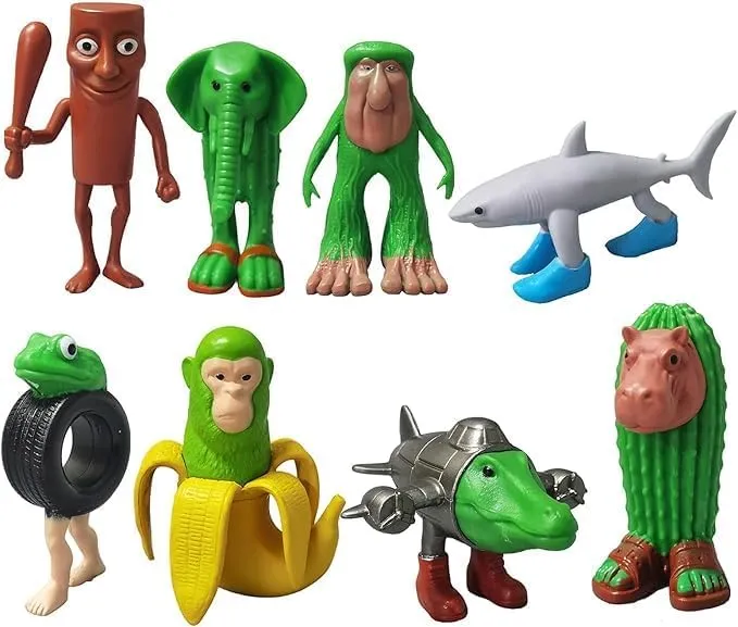 Tung Tung Sahur, Brr Brr Patapim,Brainrot Meme Shark Collectible Animals Figurine Doll Gifts for Fans (MulticolorB) hungry 8Pcs Tralalero Tralala Action Figure, Italian Brainrot Action Figures, Tung 