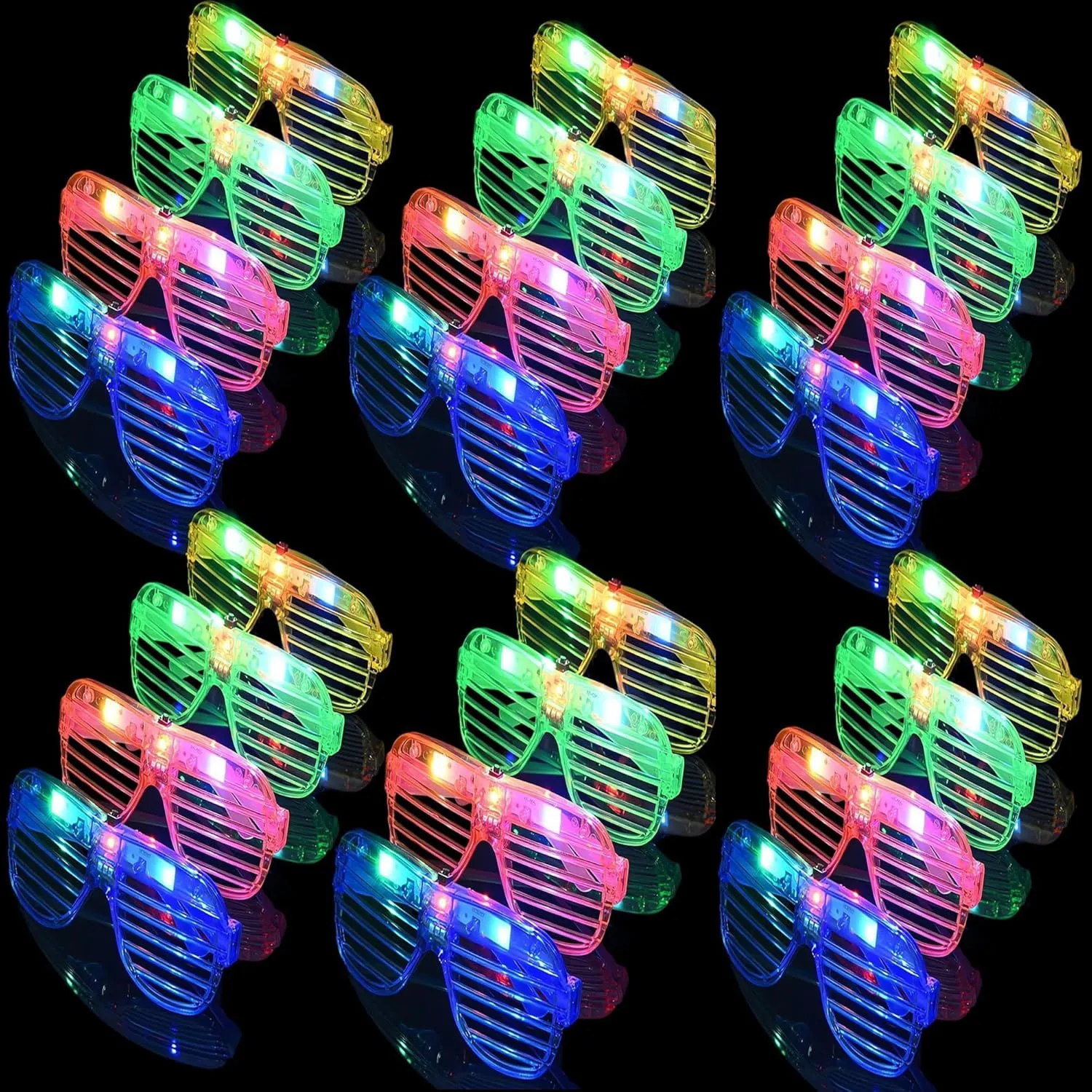 unhappy squat deliberate preferable Pack Light Up Glasses Adults Led Glasses Glow In The Dark Party Supplies for Adults Party Favor Fsmiling 24 