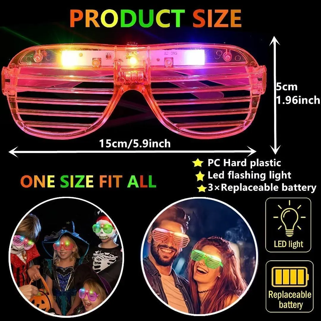unhappy squat deliberate preferable Pack Light Up Glasses Adults Led Glasses Glow In The Dark Party Supplies for Adults Party Favor Fsmiling 24 