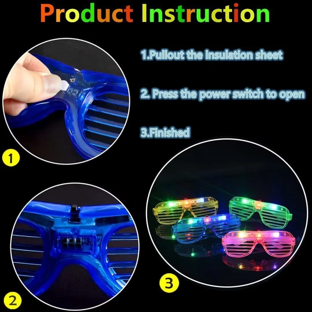 unhappy squat deliberate preferable Pack Light Up Glasses Adults Led Glasses Glow In The Dark Party Supplies for Adults Party Favor Fsmiling 24 