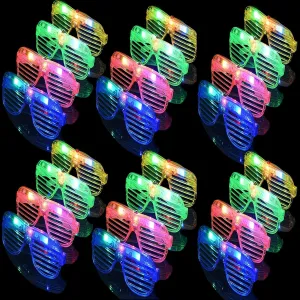 unhappy squat deliberate preferable Pack Light Up Glasses Adults Led Glasses Glow In The Dark Party Supplies for Adults Party Favor Fsmiling 24 