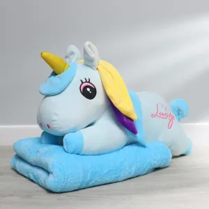 Unicorn Plush Doll Cute Filled With Blanket | Baby Sleeping Pillow Children Bedroom Decoration Toy