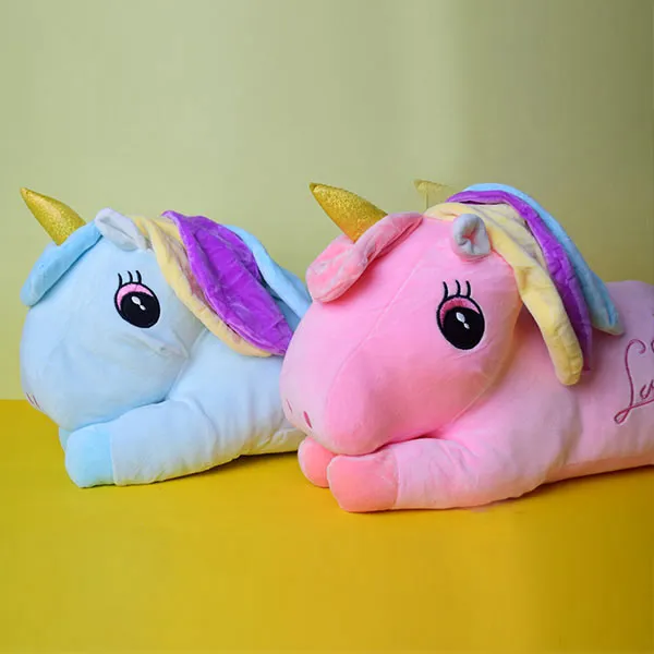 Unicorn Plush Doll Cute Filled With Blanket | Baby Sleeping Pillow Children Bedroom Decoration Toy