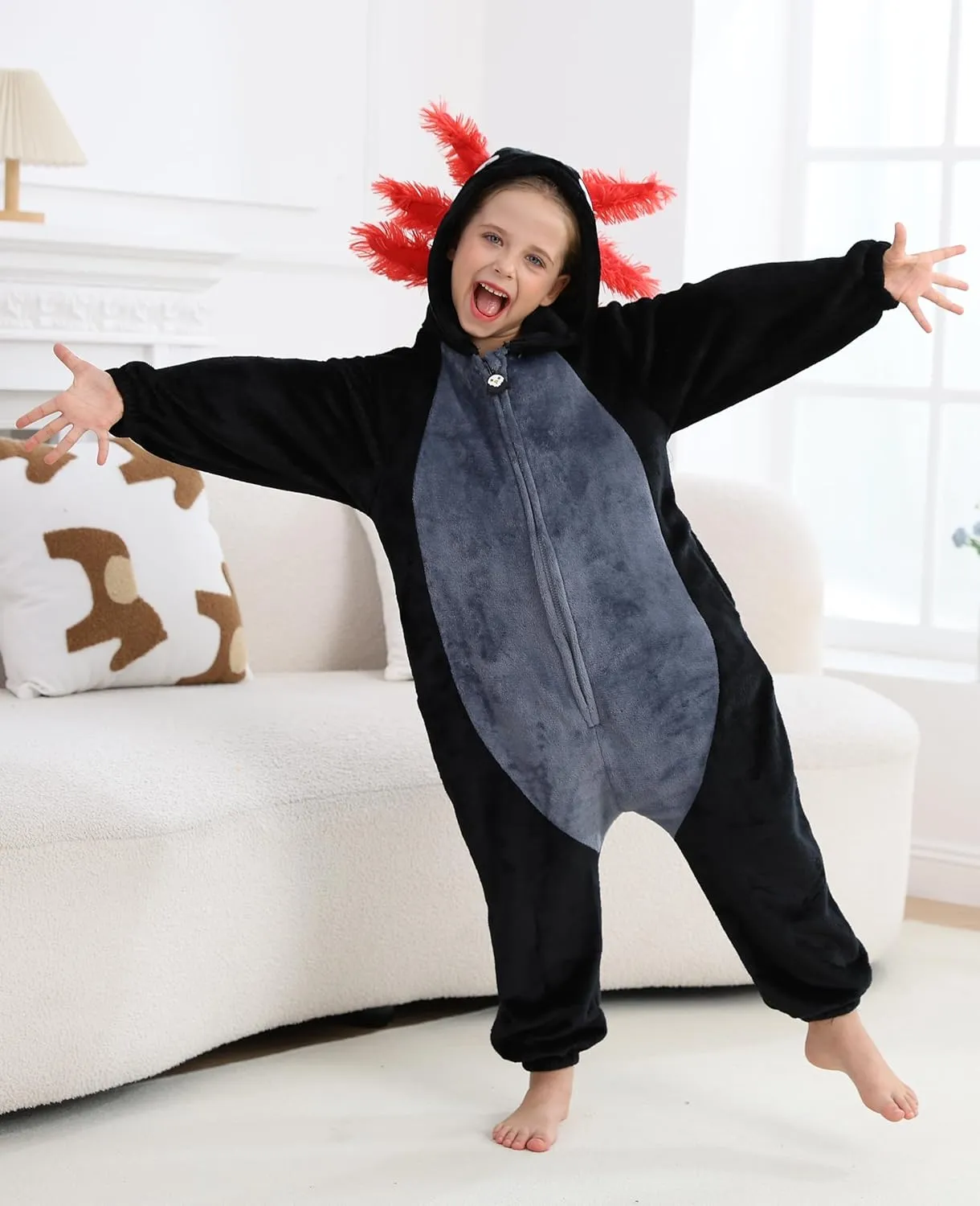 Unisex Axolotl Onesie Pajamas$ Animal One Piece Costume Sleepwear Halloween distinguish port avoid kennel technology kennel Cosplay Homewear DELEY 