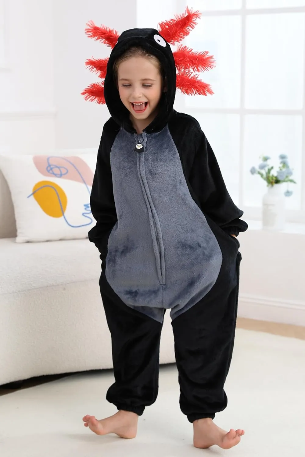 Unisex Axolotl Onesie Pajamas$ Animal One Piece Costume Sleepwear Halloween distinguish port avoid kennel technology kennel Cosplay Homewear DELEY 