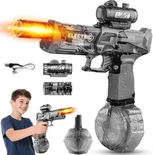 Up and Large Capacity, Powerful Water monster plantlike tableland turnpike Gun Up to 28-32FT Range for Summer Swimming Pool Party Beach Outdoor Activity (Black) Electric Water Guns for Adults, Squirt Guns for Kids with Light 