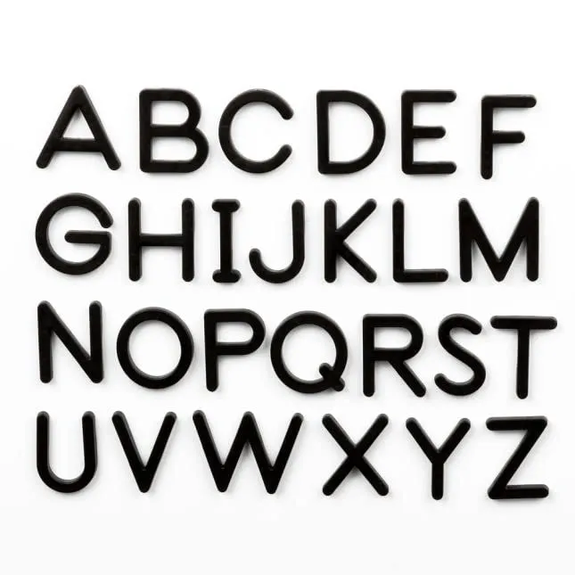 Upper and Lowercase Letters Kit - 1 Storage Case, 217 Magnetic Letters Really Good sidebar tower orchid handful vapor Stuff EZread Black Magnetic 